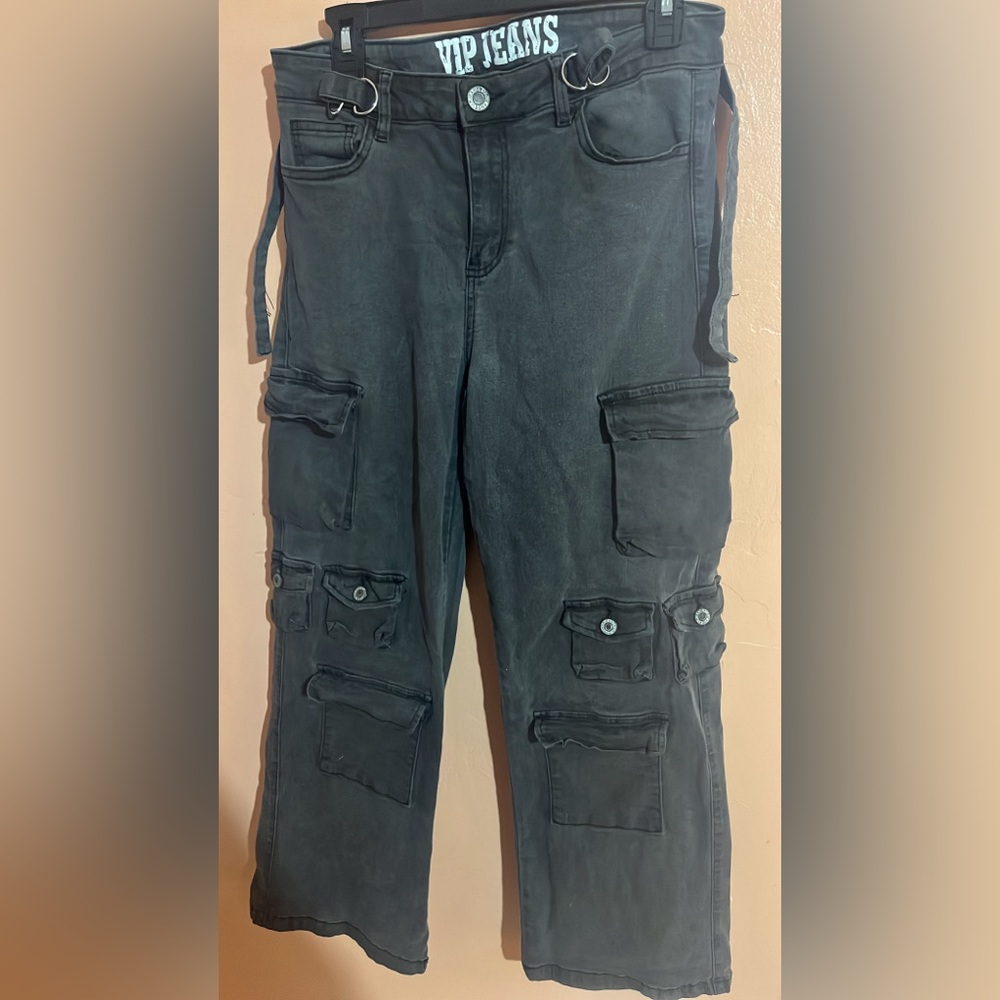 VIP Men's Black Cargo Jeans
